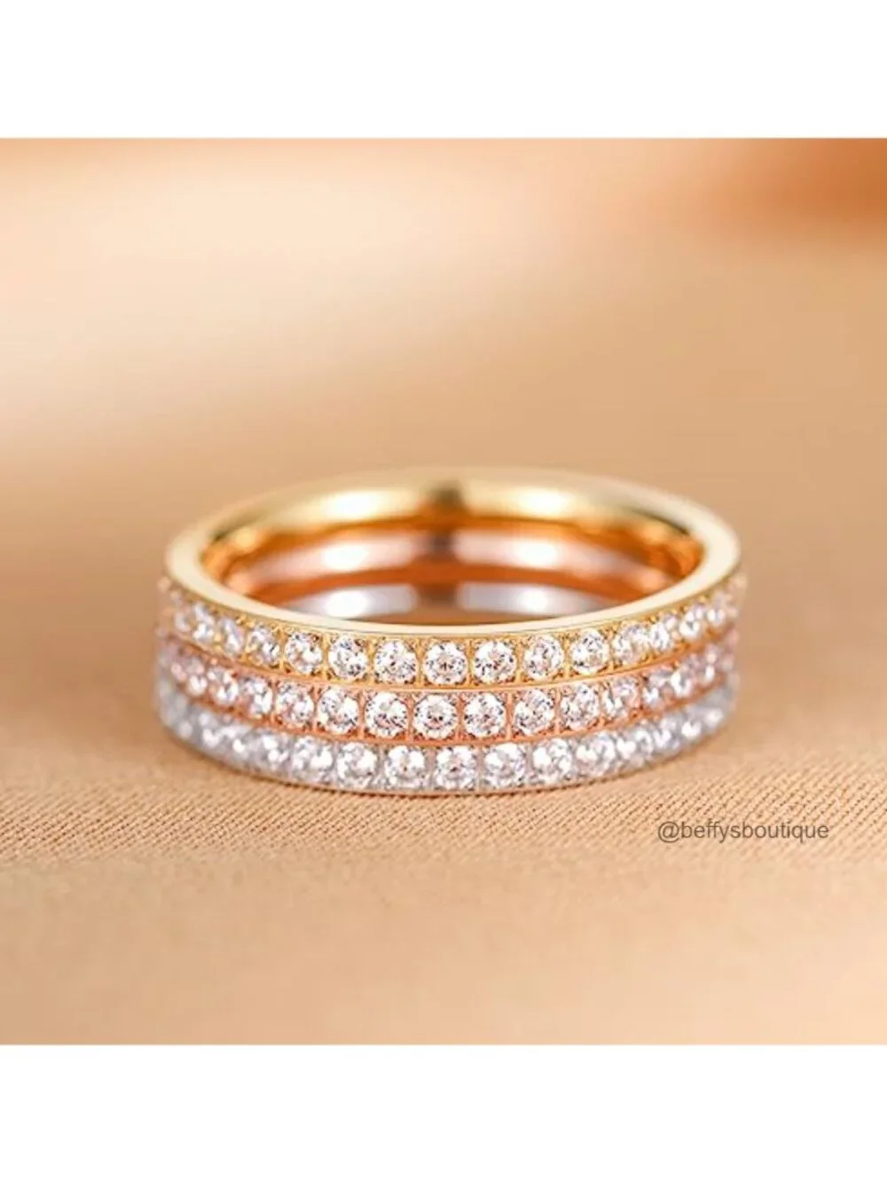 2mm Titanium Eternity Ring, Cubic Zirconia Wedding Band, Anniversary Engagement